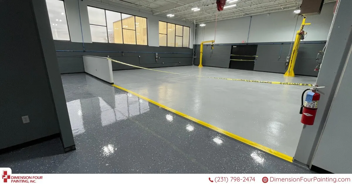 Epoxy flooring in progress for new facility
