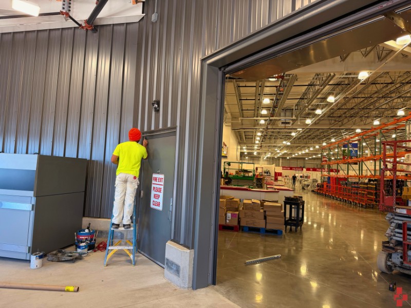 Commercial hardware being painted by D4 in Muskegon, MI