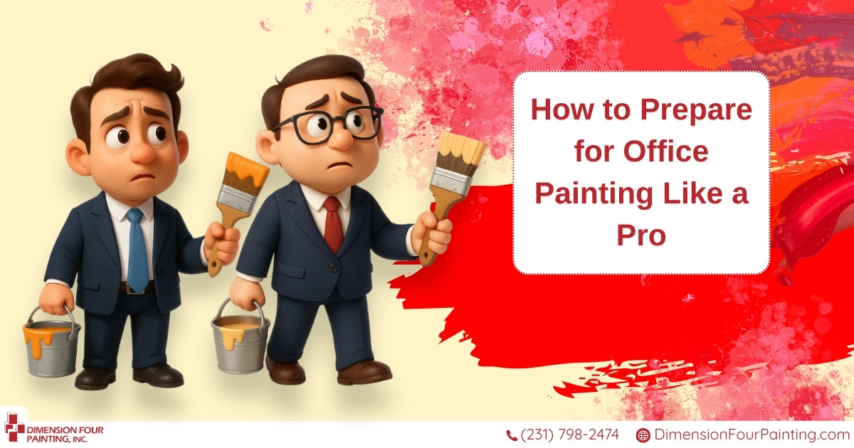 Office painting preparation by two office managers