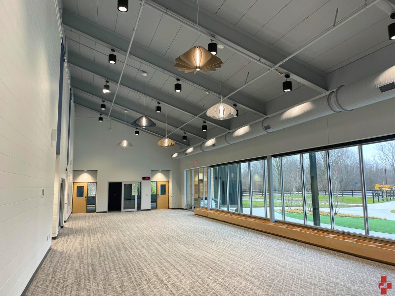 High-end commercial space painted with light gray by D4 in West Micghigan