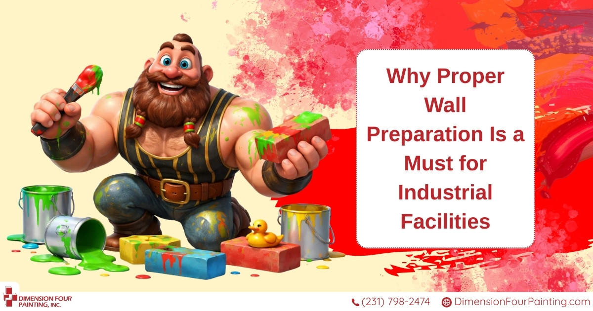 Industry working preparing walls for painting