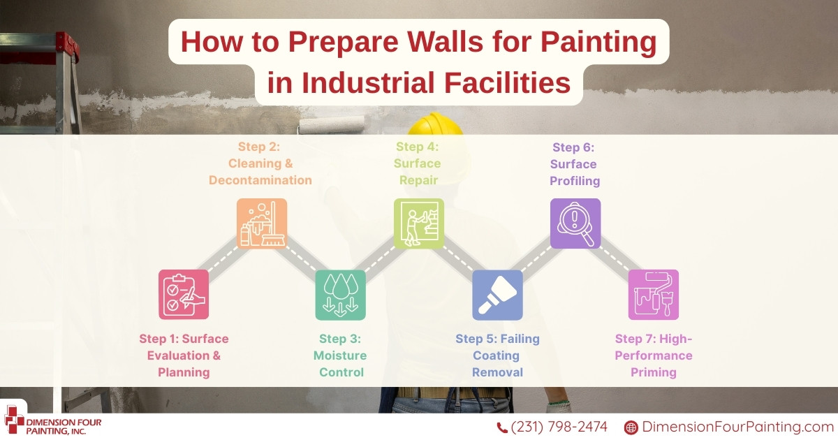 Seven steps to prepare walls in industrial settings