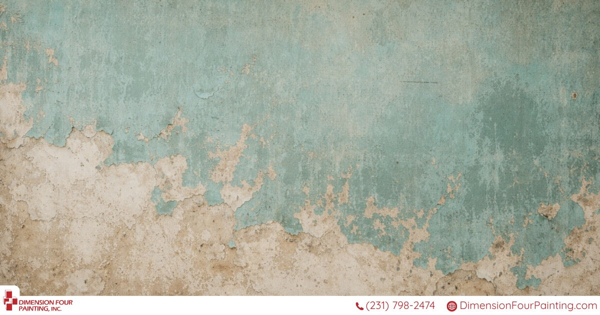 Fading blue paint