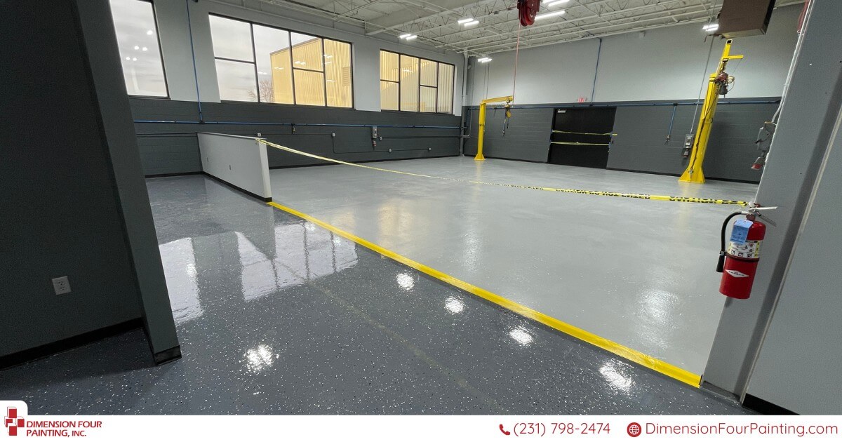 Epoxy flooring in progress for new facility