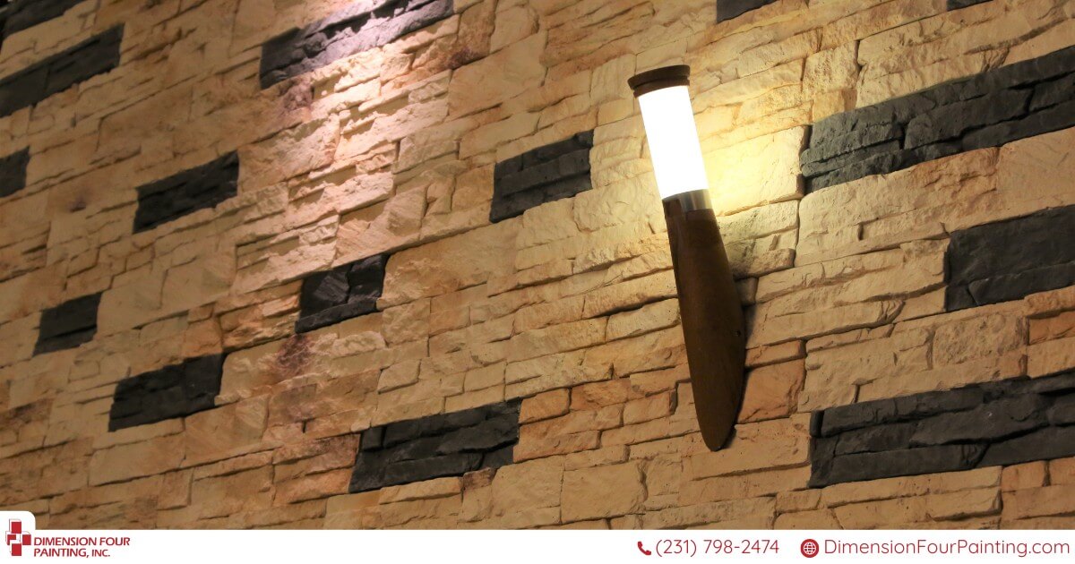 Establishment using brick wallcovering 