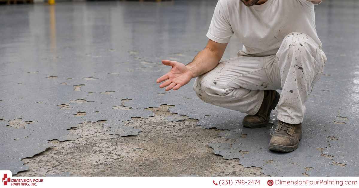 Man confused whether or not he can just paint over the peeled epoxy flooring